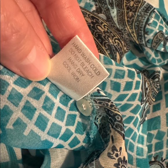 NICOLA Teal and Black Paisley Button Blouse - Picture 11 of 11